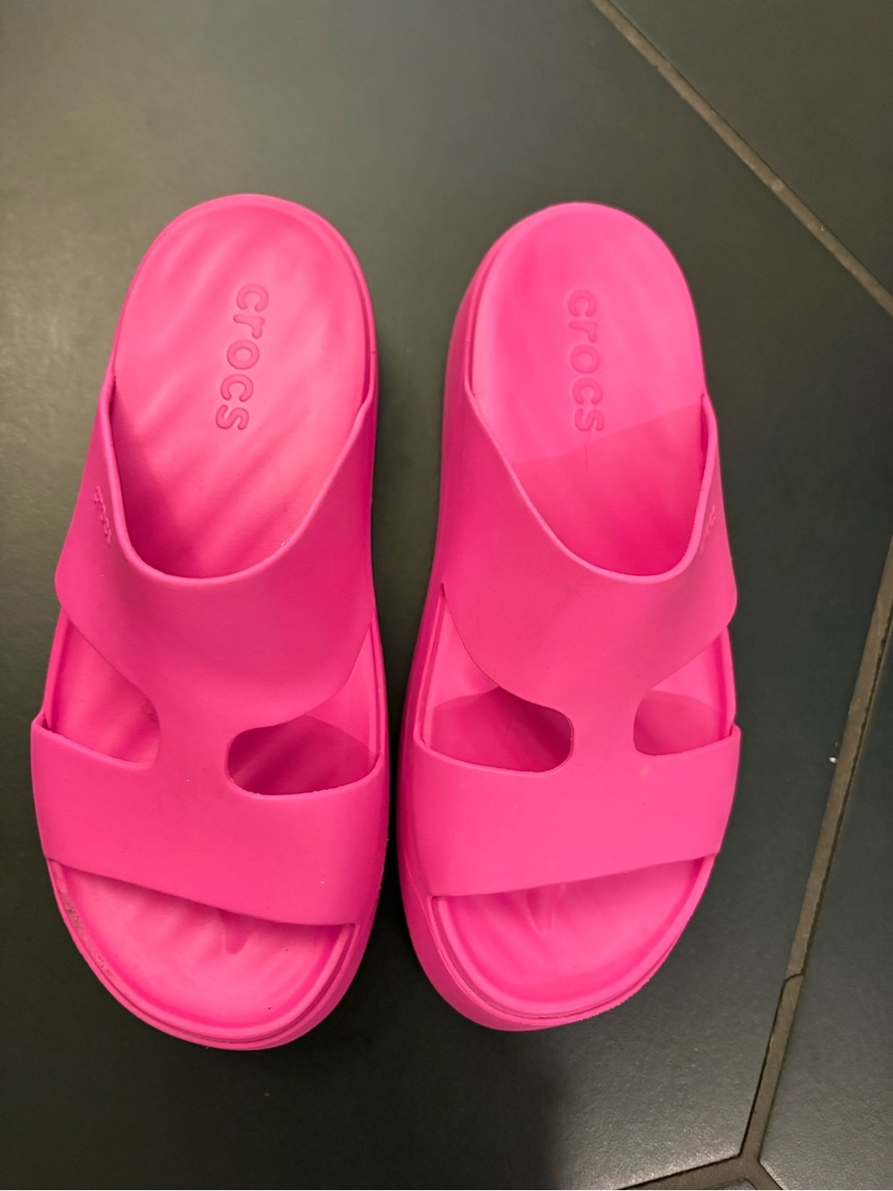 CROCS Hot Pink Slide Sandals